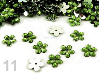 Květina plast. našívací - Bright Lime Green