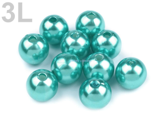 Korálky GLANCE voskované 10mm - sv. tyrkys