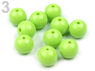 Korálky COLOR kulička 10mm/20ks - zelená limetková
