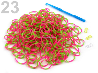 Loom bands gumičky č.23 - růžovozelená