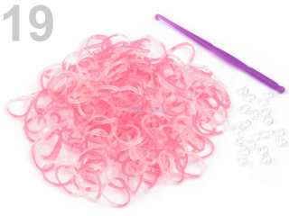 Loom bands gumičky č.19 - růžová střední