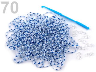 Loom bands gumičky č.70 - bílomodrá