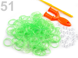 Loom bands gumičky č.51 - zelená sv. transparent