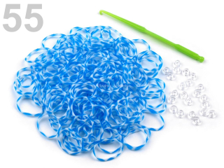 Loom bands gumičky č.55 - modrobílá
