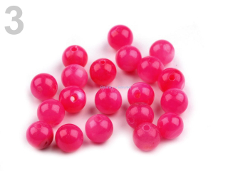 Kulička perleťová Ø4-6mm - růžová neonová