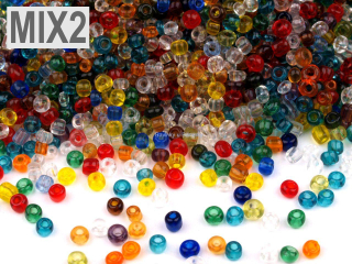 Rokajl 8/0 - 3mm MIX2 transparentní - 50g