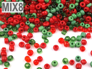 Rokajl 8/0 - 3mm MIX8 neprůhledný a transparentní - 50g