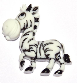 Exklusive - knoflík plastový Zebra