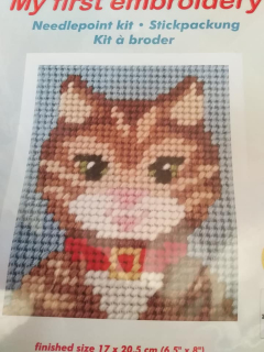 Sada vyšívací 17x20,5 cm - kočka