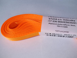 Stuha taftová 6mm - reflexní oranžová