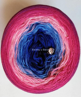 Kokonki 26157 - tm.modrá - královská modrá - modrá - sv.růžová - pink - malina - fialová