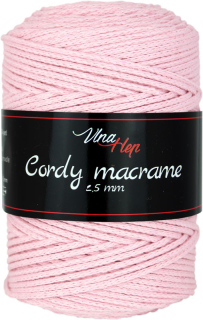 Cordy 2,5 mm macrame 8004 růžová