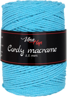 Cordy 2,5 mm macrame 8123 sv. tyrkys
