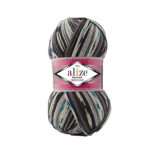 Superwash Comfort Socks 7650 - šedá/černá