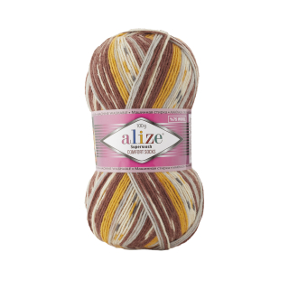Superwash Comfort Socks 7652 - žlutá/hnědá