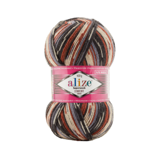 Superwash Comfort Socks 7840 - hnědá/šedá