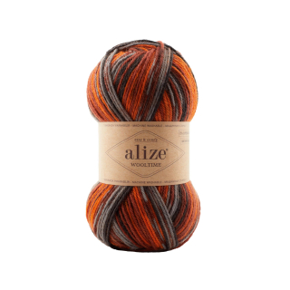 Wooltime 11014 - oranžová/cihlová/šedá/černá