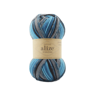 Wooltime 11017 - tyrkys/šedá/černá