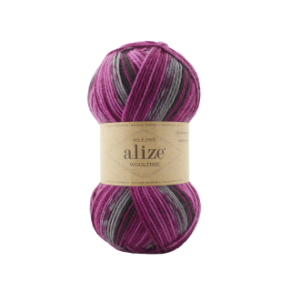 Wooltime 11018 - fuchsie/šedá/černá