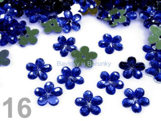 Květina plast. našívací - Olympian Blue