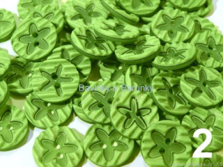 Knoflík dětský vel. 24" květina - Bright LimeGreen
