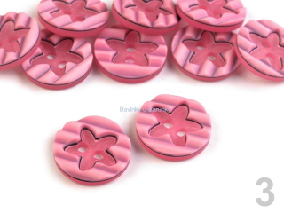 Knoflík dětský vel. 24" květina - Prism Pink