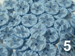 Knoflík dětský vel. 24" květina - Air Blue